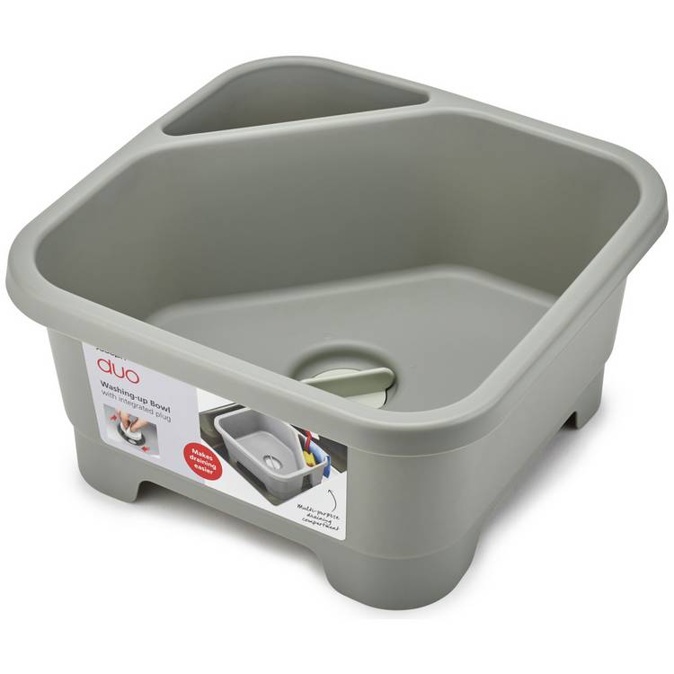 Joseph Joseph Duo wash up bowl grey plastic (British brand)