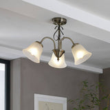 Argos Home Elisa three-light glass ceiling light antique brass, UK version