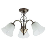 Argos Home Elisa three-light glass ceiling light antique brass, UK version