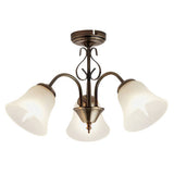 Argos Home Elisa three-light glass ceiling light antique brass, UK version