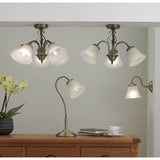 Argos Home Elisa three-light glass ceiling light antique brass, UK version