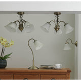 Argos Home Elisa three-light glass ceiling light antique brass, UK version