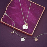 Moon & Back silver gold pendant with cubic zirconia, UK version