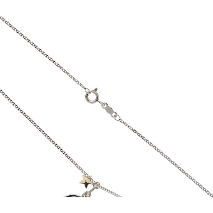 Moon & Back silver gold pendant with cubic zirconia, UK version