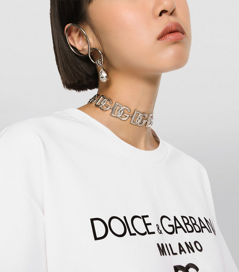 Dolce&Gabbana Crystal Loop Earrings with glass drops, UK version