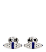 Harrods Deakin & Francis Sterling Silver Sapphire-Trim Cufflinks- Buy online at McGrocer