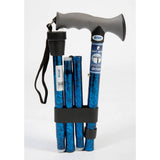Drive Medical folding walking stick gel handle cane blue - British product
