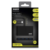 Port Connect USB-C hub with 4 USB-A ports, imported from the UK