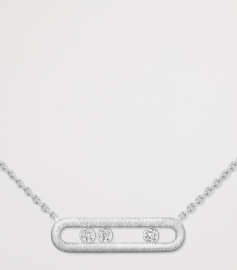 Messika Move Classique white gold diamond necklace 0.20ct, UK version