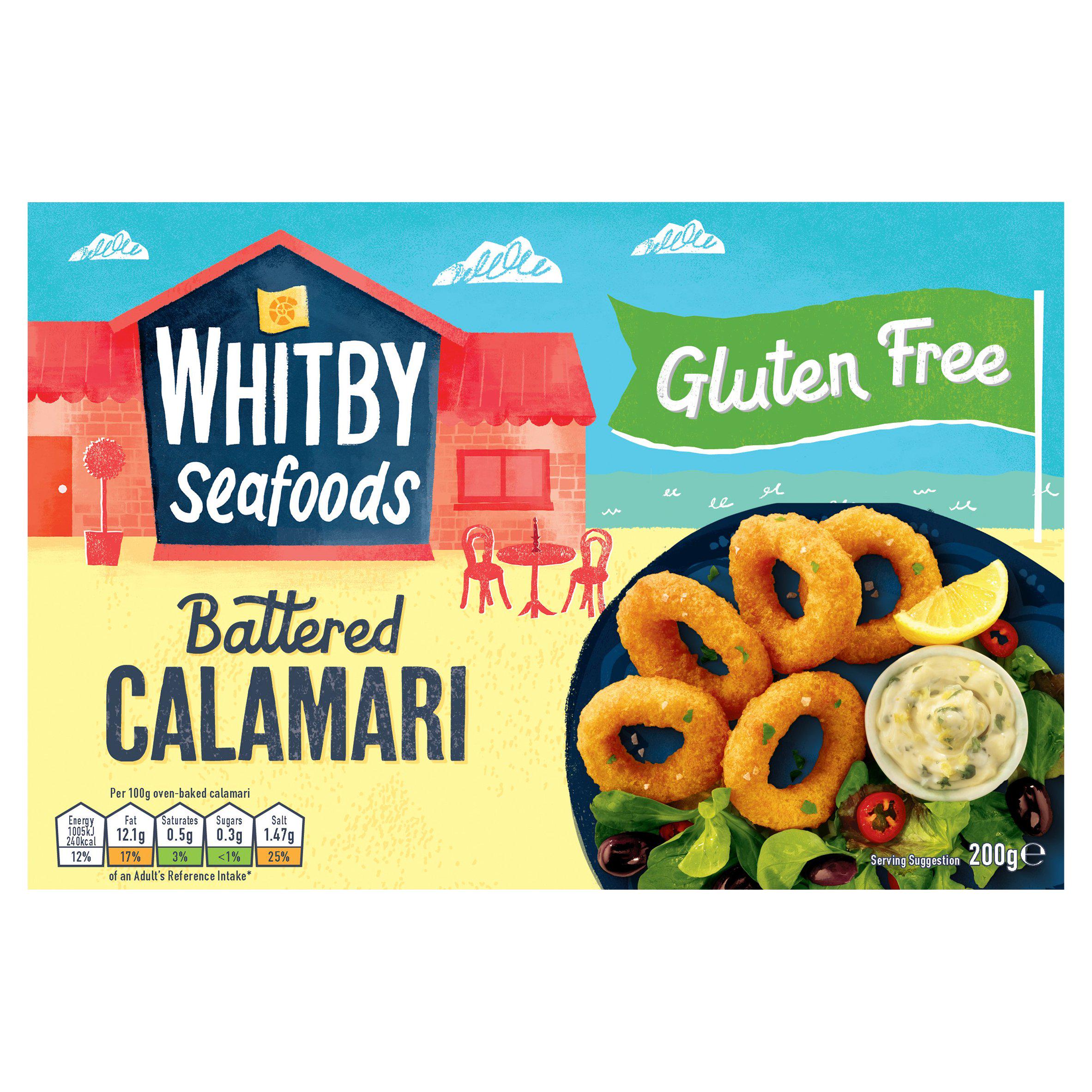 Whitby Seafoods Battered Gluten Free Calamari 200g GOODS Sainsburys