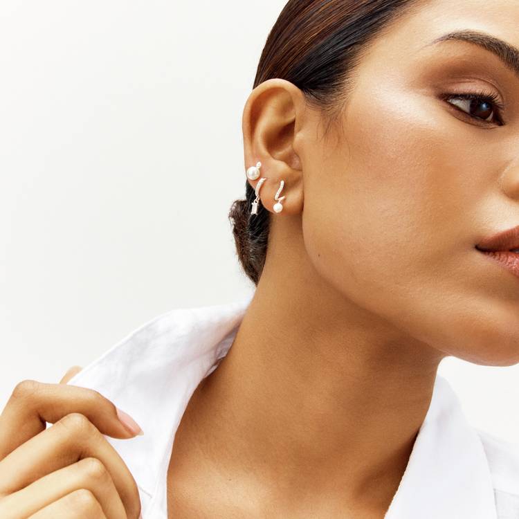 Revere sterling silver pearl stud earrings - British product