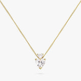Revere double heart pendant necklace 9ct gold plated silver, UK version