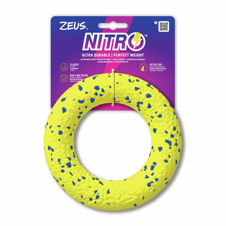 Zeus NITRO Ring dog toy 16cm, imported from the UK