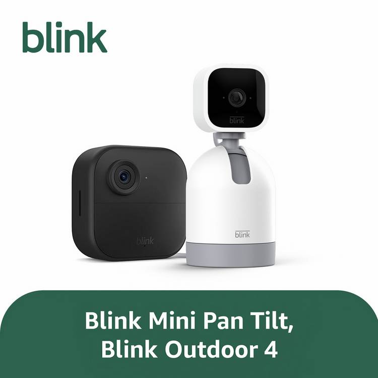 Blink security camera bundle Mini Pan-Tilt and Outdoor 4, imported from the UK
