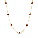 Costco UK 14ct Yellow Gold Round Cut Garnet Necklace (45.7cm / 18 inch Chain)- Buy online at McGrocer