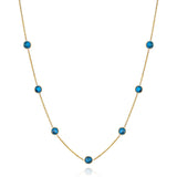 Costco UK Costco Round Cut Blue Topaz Gemstone Necklace 14ct Yellow Gold 18 inches- Buy online at McGrocer