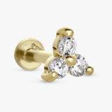 Revere gold plated silver cubic zirconia flatback earring - British product