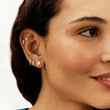 Revere gold plated silver cubic zirconia flatback earring - British product