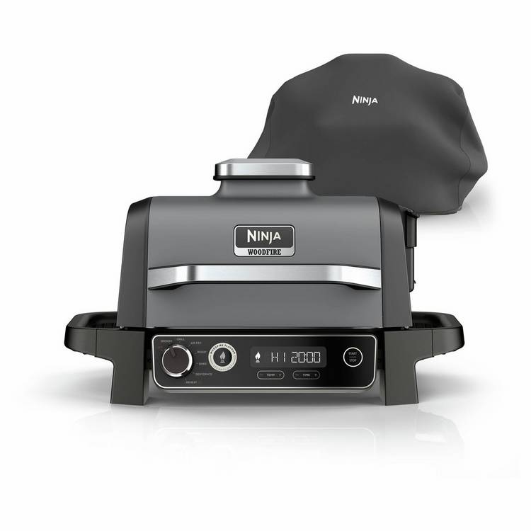 Ninja Electric BBQ Grill and Smoker Grey with cover (British brand)