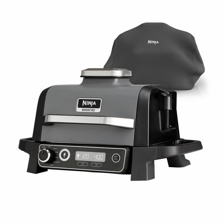 Ninja Electric BBQ Grill and Smoker Grey with cover (British brand)
