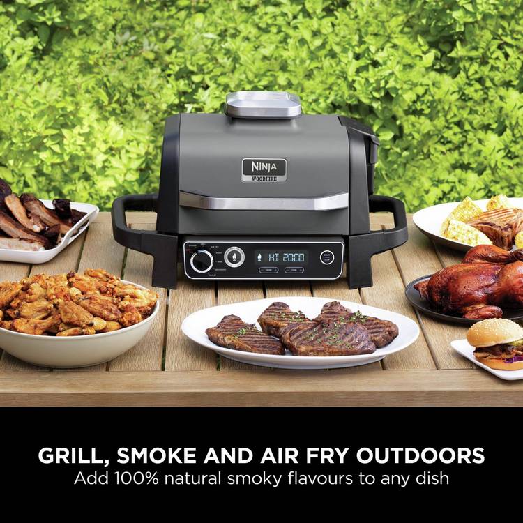 Ninja Electric BBQ Grill and Smoker Grey with cover (British brand)