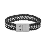 Argos Armani Exchange Leather and Stainless Steel Bracelet 19cm- Buy online at McGrocer