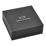 Armani Exchange leather and stainless steel bracelet with magnetic closure (British brand)