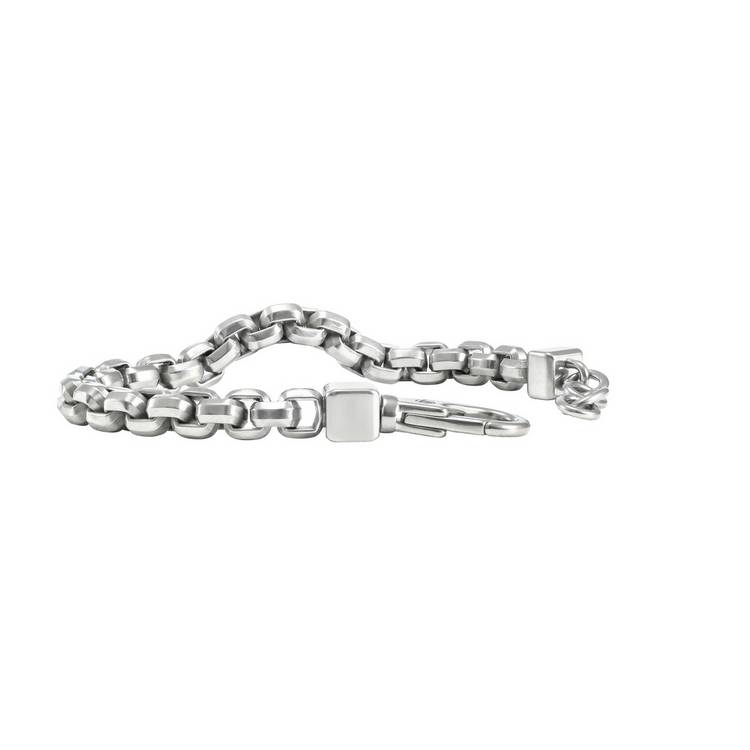 Armani Exchange stainless steel chain bracelet with cube details, adjustable - (British brand)