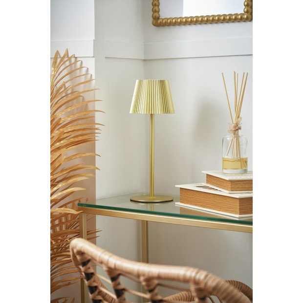 BHS rechargeable LED table lamp gold H32.5cm (British brand)