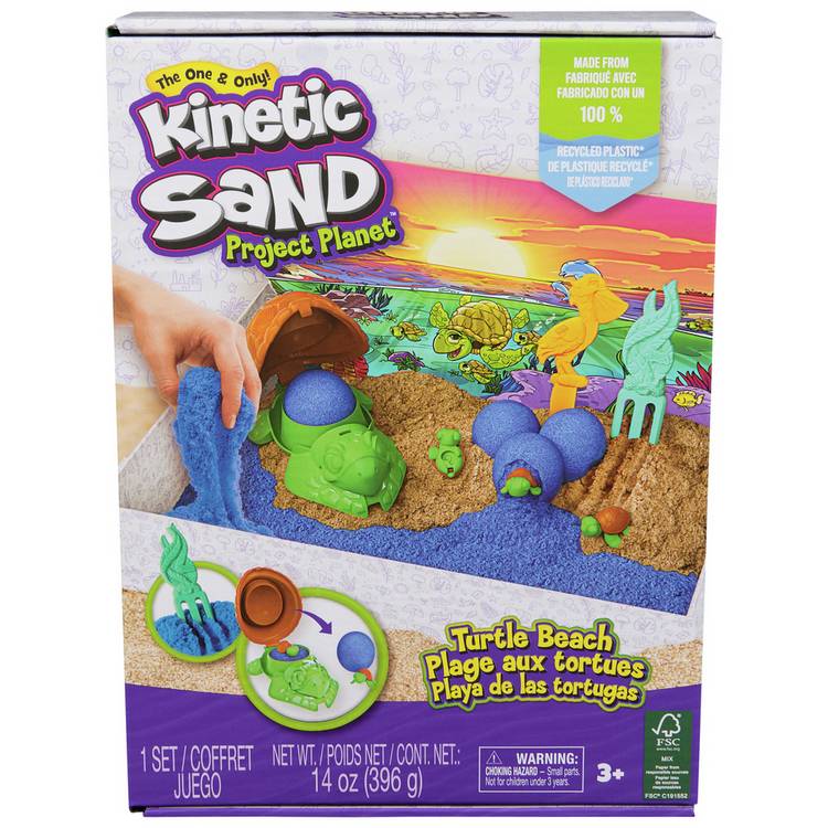 Kinetic Sand Turtle Beach sensory play set 396g, imported from the UK