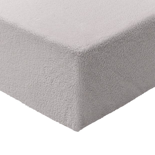 Argos Home fleece fitted sheet grey single, UK version