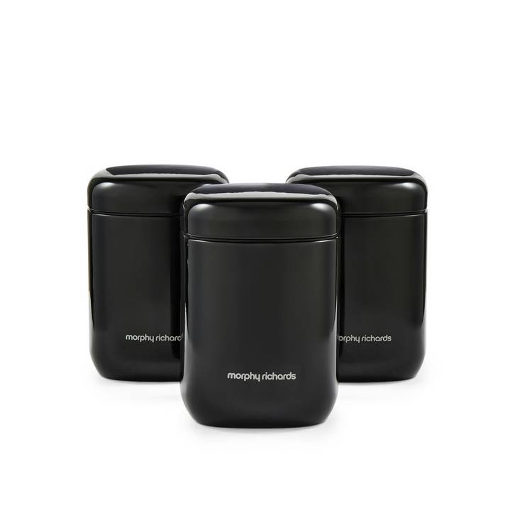 Morphy Richards Equip storage canisters set of 3 black 1.3L (British brand)