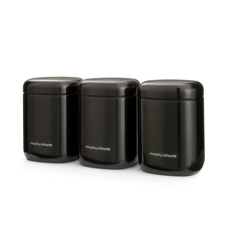 Morphy Richards Equip storage canisters set of 3 black 1.3L (British brand)