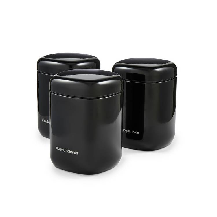 Morphy Richards Equip storage canisters set of 3 black 1.3L (British brand)