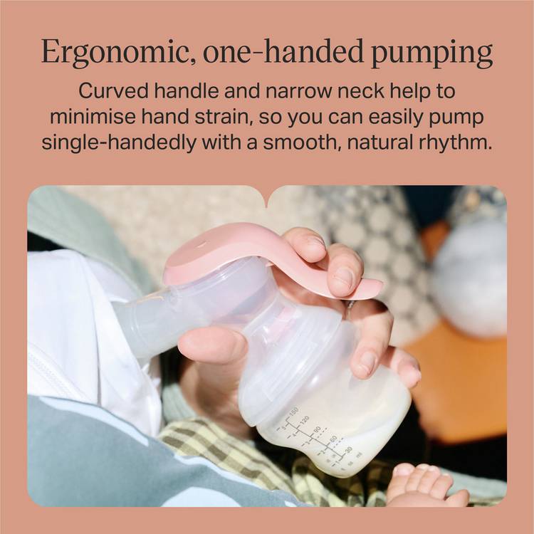 Tommee Tippee single manual breast pump with 150ml bottle, UK version