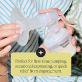 Tommee Tippee single manual breast pump with 150ml bottle, UK version