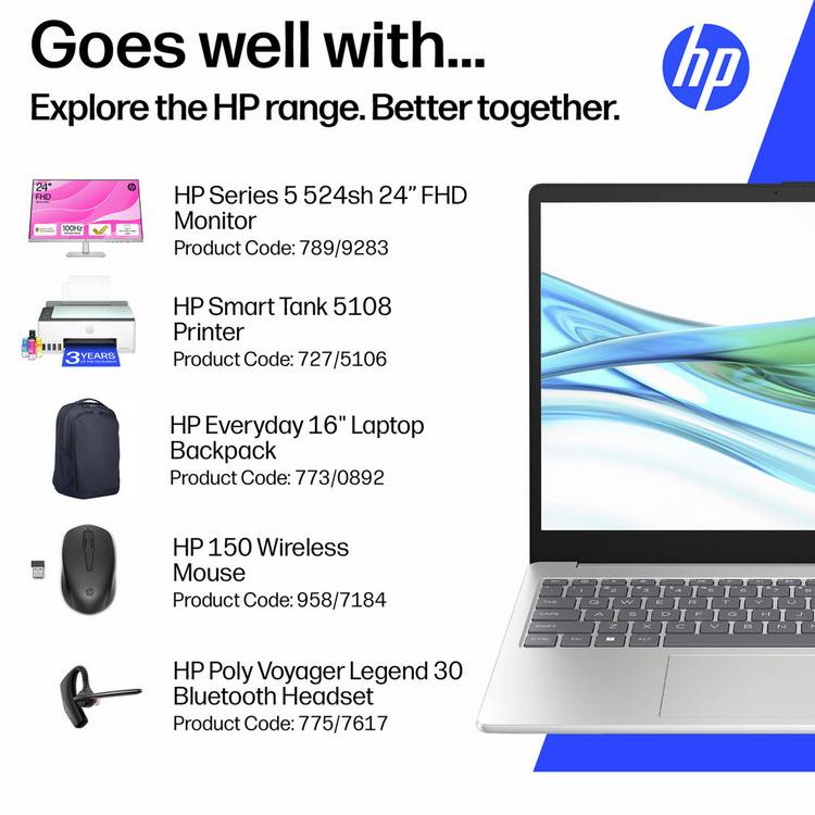 HP 15.6 laptop Intel Core i5, imported from the UK