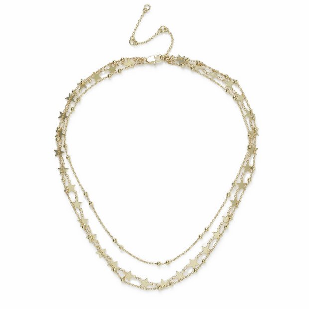 Liars & Lovers gold plated star multilayered necklace, imported from the UK
