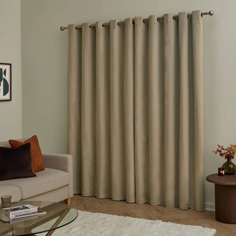 Furn velvet blackout curtains mocha 117x137cm, imported from the UK