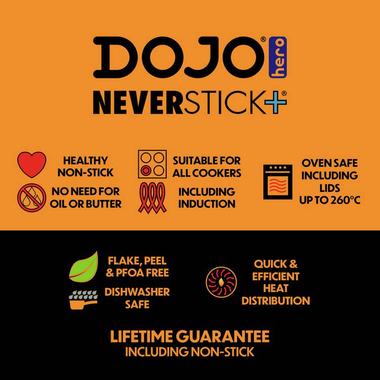 Dojo Hero Neverstick+ 16cm aluminium saucepan - British product