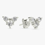 Revere round trilogy stud earrings cubic zirconia stones 8mm - British product
