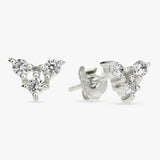 Revere round trilogy stud earrings cubic zirconia stones 8mm - British product