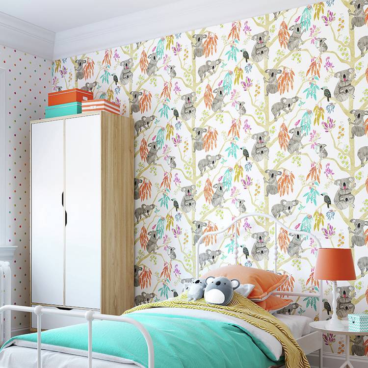 Ohpopsi Kooka Koala Pumpkin Multicolour wallpaper, imported from the UK