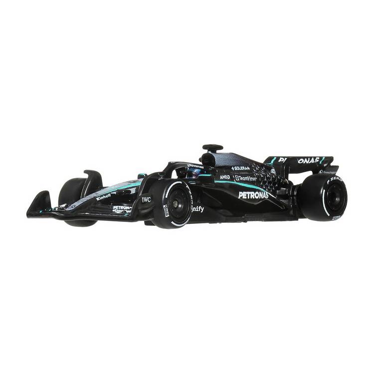 Hot Wheels F1 George Russell styled toy car, UK version