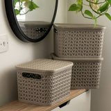 Argos Strata Urban Store Set of 3 Storage Baskets with Lid - Mocha- Buy online at McGrocer