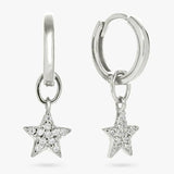 Argos Revere Sterling Silver Star Drop Hoop Earrings- Buy online at McGrocer