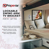 ProperAV Tilt & Swivel TV Bracket for 13-43 Inch TVs (British brand)