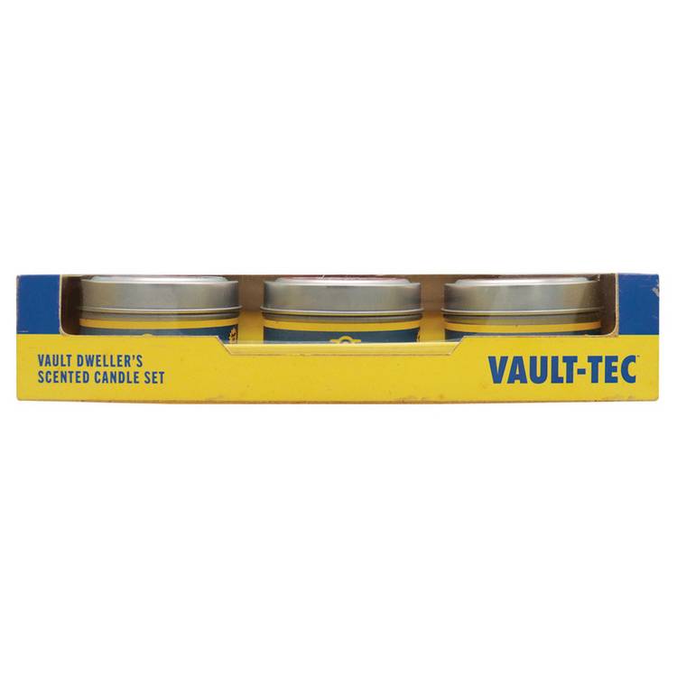 Fanattik Fallout Vault Dweller scented candle set, imported from the UK