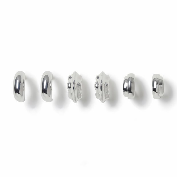 Freedom silver-tone mini hoop earrings 3pk (British brand)