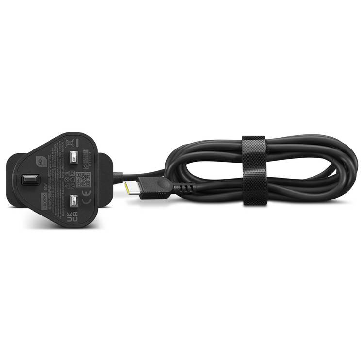 Lenovo 65W USB-C laptop and mobile charger black, imported from the UK